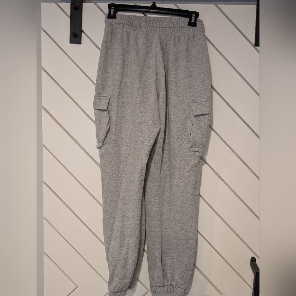 Gray Drawstring Cargo Jogger Sweatpants - Picture 2 of 2
